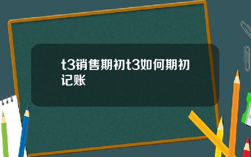 t3销售期初t3如何期初记账