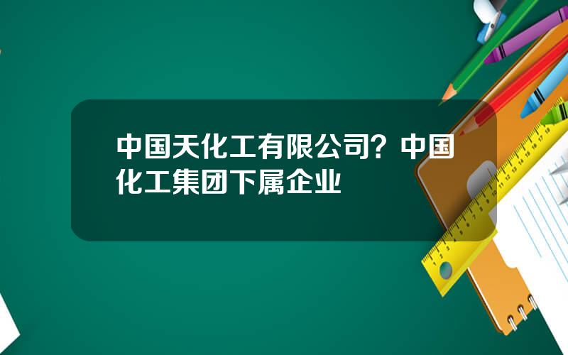 中国天化工有限公司？中国化工集团下属企业