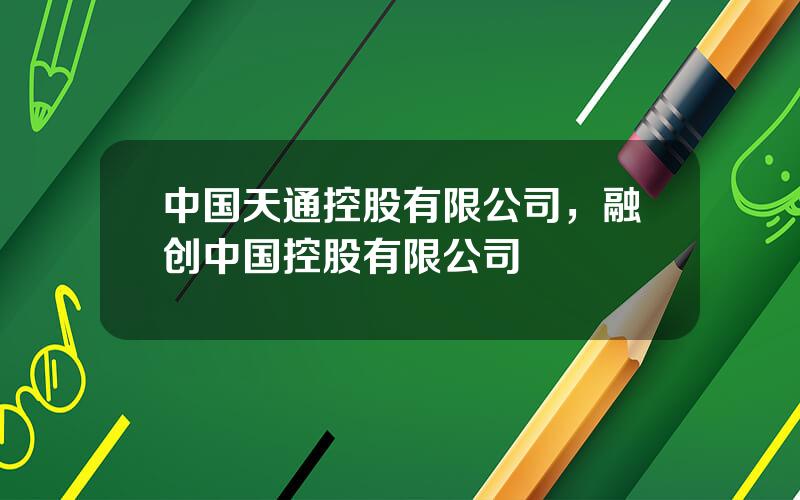 中国天通控股有限公司，融创中国控股有限公司