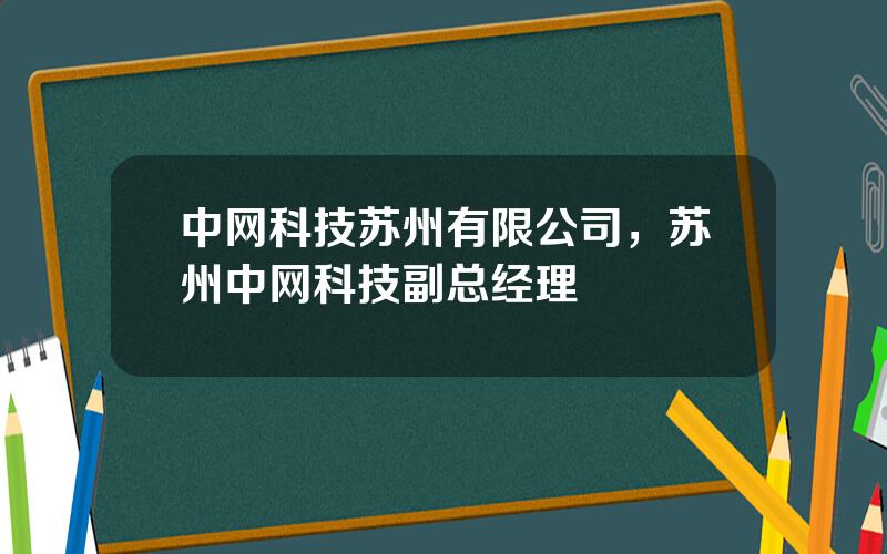 中网科技苏州有限公司，苏州中网科技副总经理