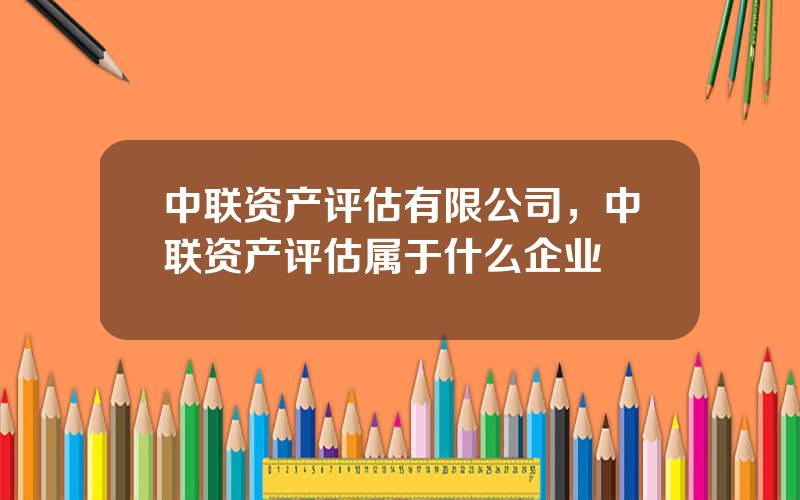 中联资产评估有限公司，中联资产评估属于什么企业