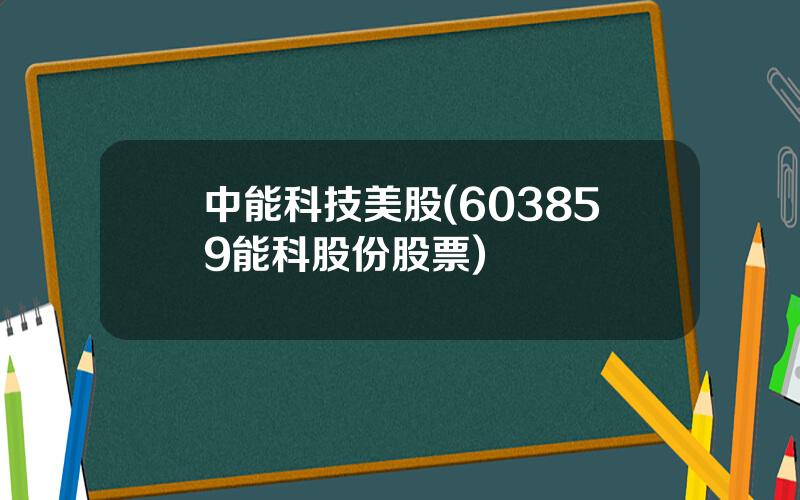 中能科技美股(603859能科股份股票)