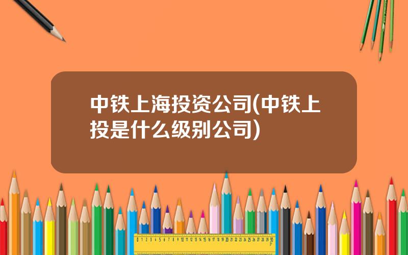 中铁上海投资公司(中铁上投是什么级别公司)