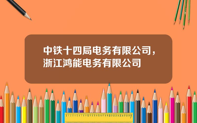 中铁十四局电务有限公司，浙江鸿能电务有限公司