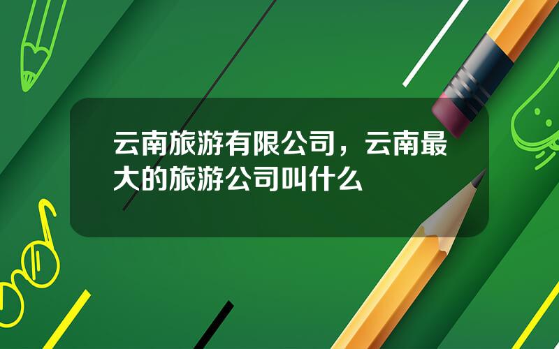 云南旅游有限公司，云南最大的旅游公司叫什么