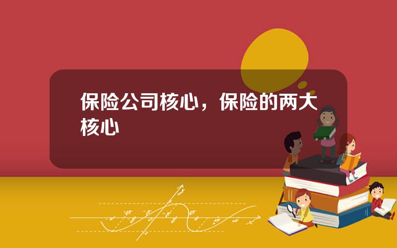 保险公司核心，保险的两大核心