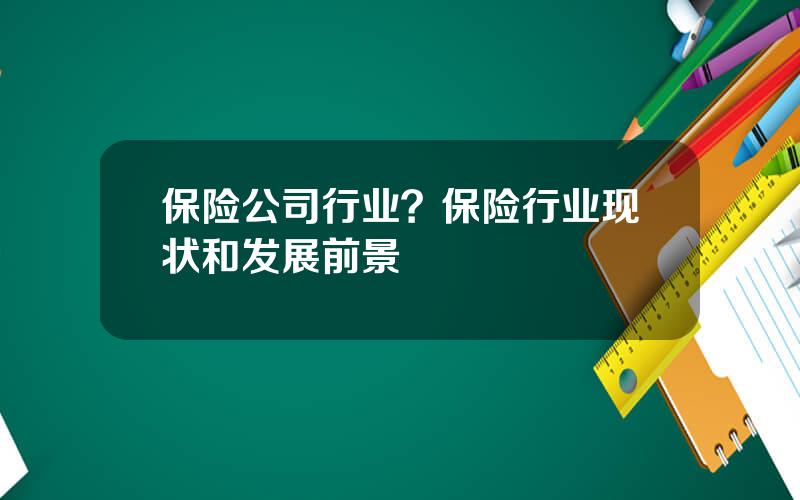 保险公司行业？保险行业现状和发展前景