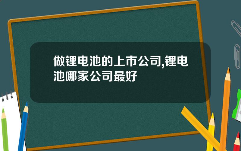 做锂电池的上市公司,锂电池哪家公司最好