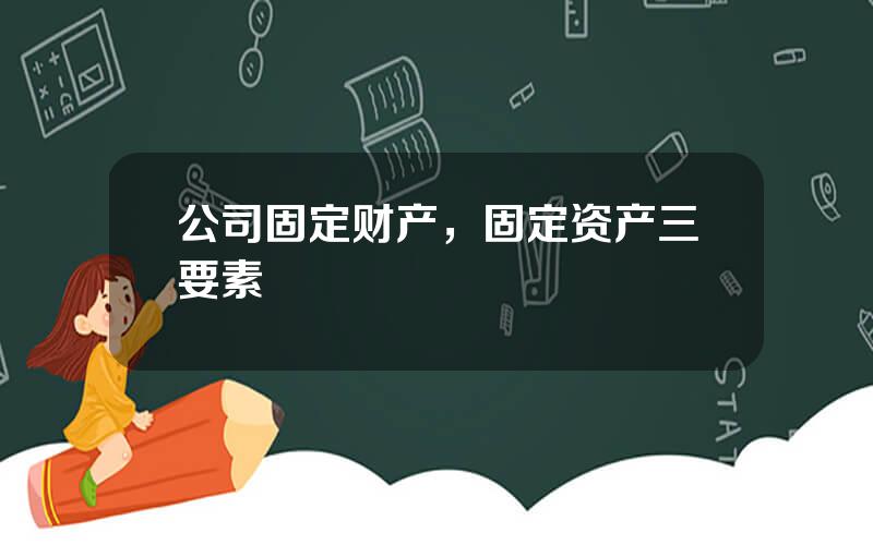 公司固定财产，固定资产三要素