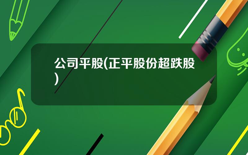 公司平股(正平股份超跌股)