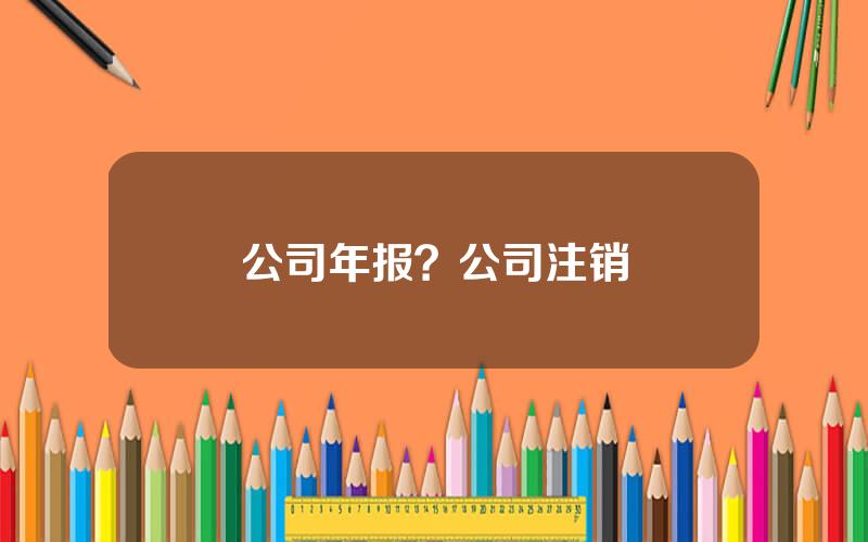 公司年报？公司注销