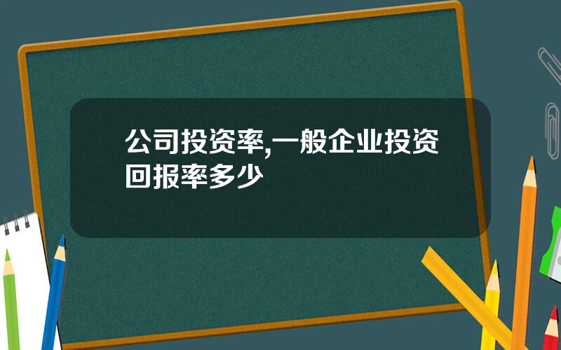 公司投资率,一般企业投资回报率多少