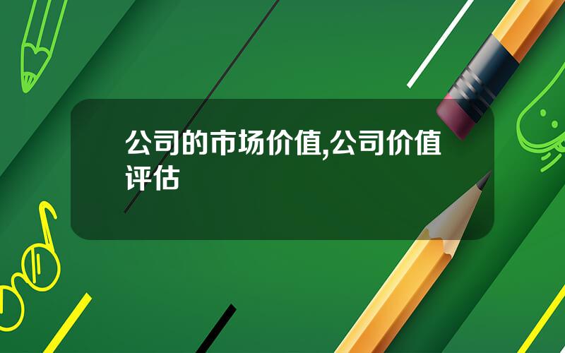 公司的市场价值,公司价值评估