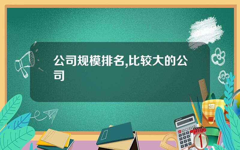 公司规模排名,比较大的公司