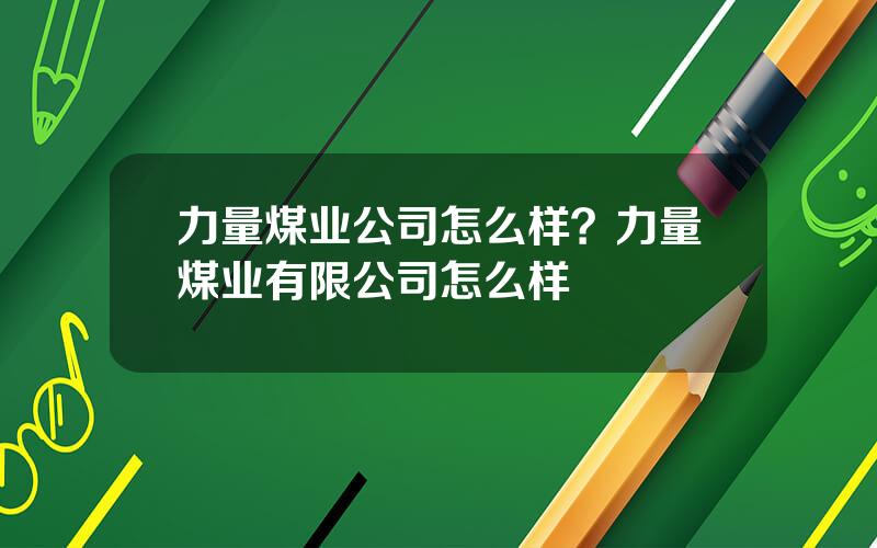 力量煤业公司怎么样？力量煤业有限公司怎么样