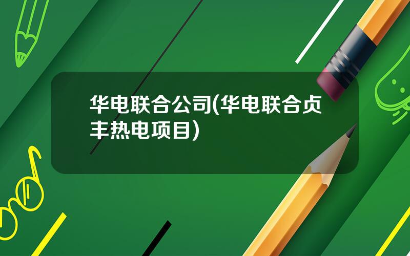 华电联合公司(华电联合贞丰热电项目)