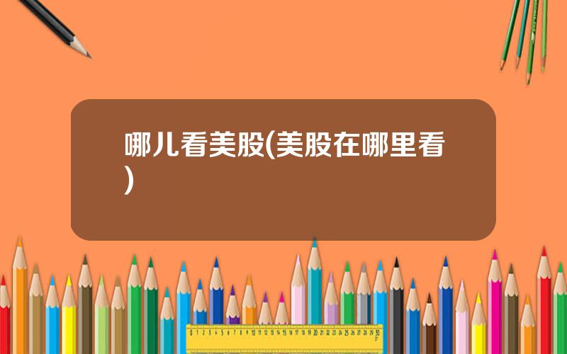 哪儿看美股(美股在哪里看)