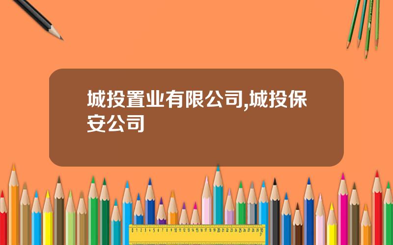 城投置业有限公司,城投保安公司