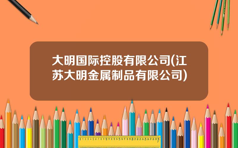 大明国际控股有限公司(江苏大明金属制品有限公司)