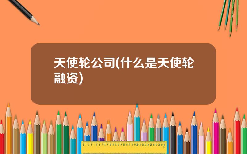 天使轮公司(什么是天使轮融资)