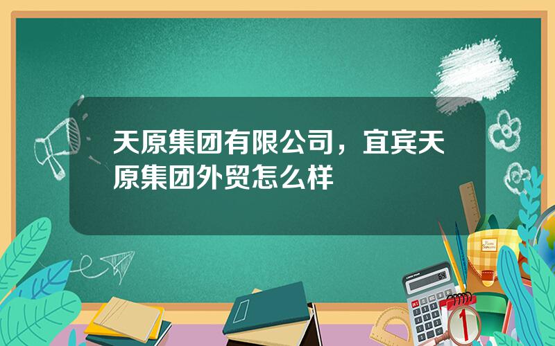 天原集团有限公司，宜宾天原集团外贸怎么样
