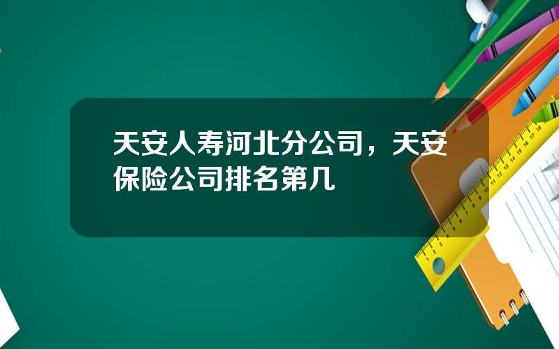 天安人寿河北分公司，天安保险公司排名第几