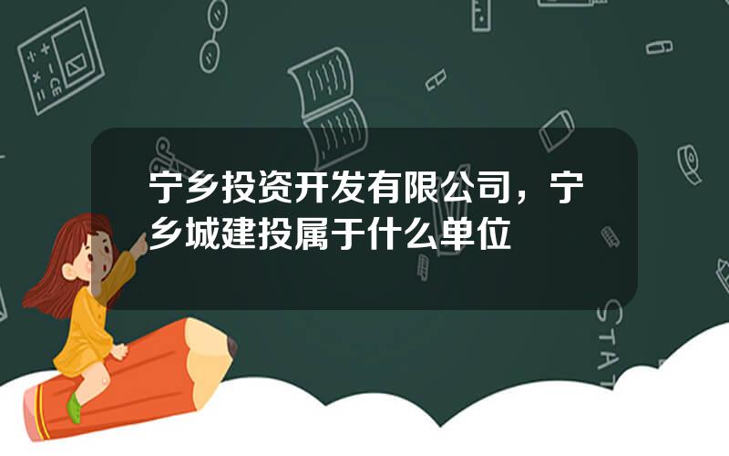 宁乡投资开发有限公司，宁乡城建投属于什么单位
