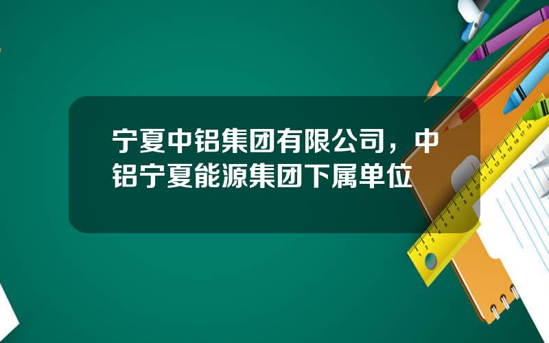 宁夏中铝集团有限公司，中铝宁夏能源集团下属单位