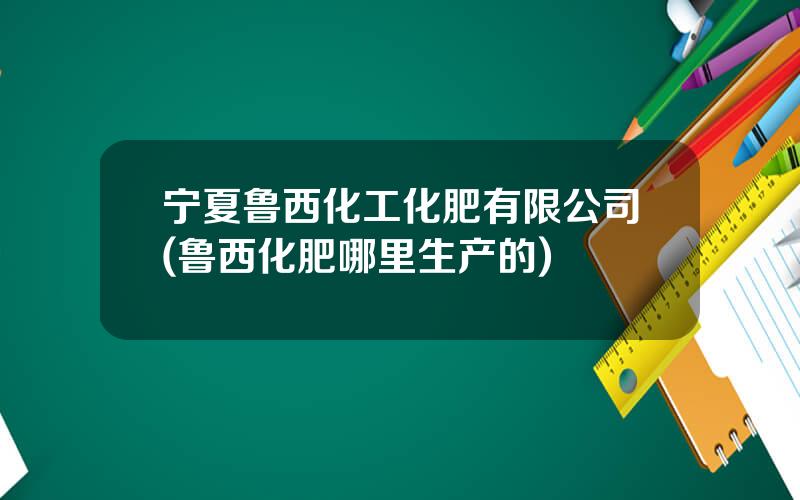 宁夏鲁西化工化肥有限公司(鲁西化肥哪里生产的)