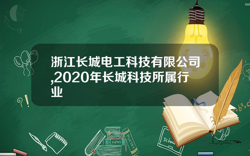 浙江长城电工科技有限公司,2020年长城科技所属行业