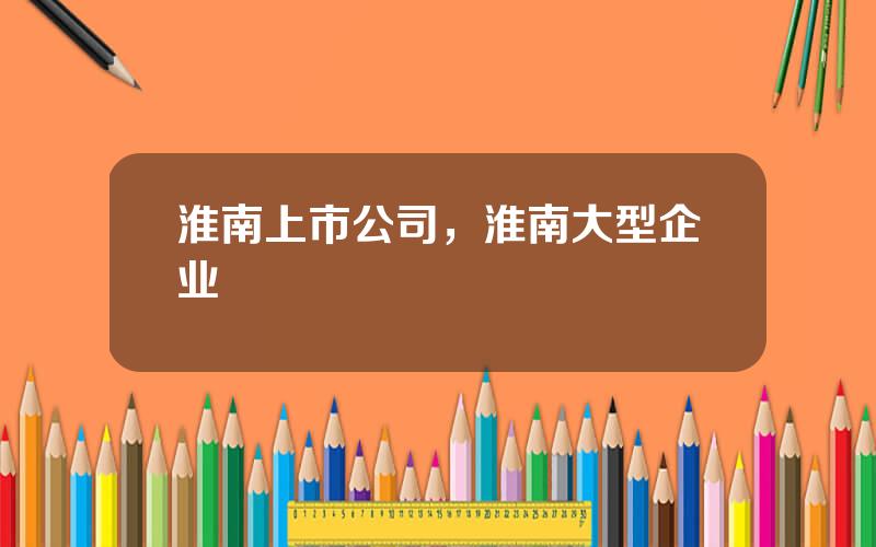 淮南上市公司，淮南大型企业
