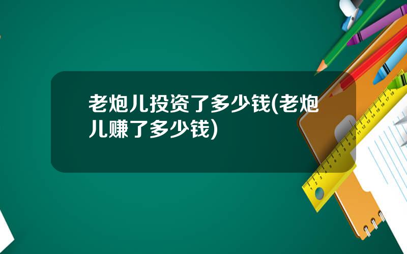 老炮儿投资了多少钱(老炮儿赚了多少钱)
