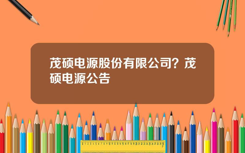 茂硕电源股份有限公司？茂硕电源公告